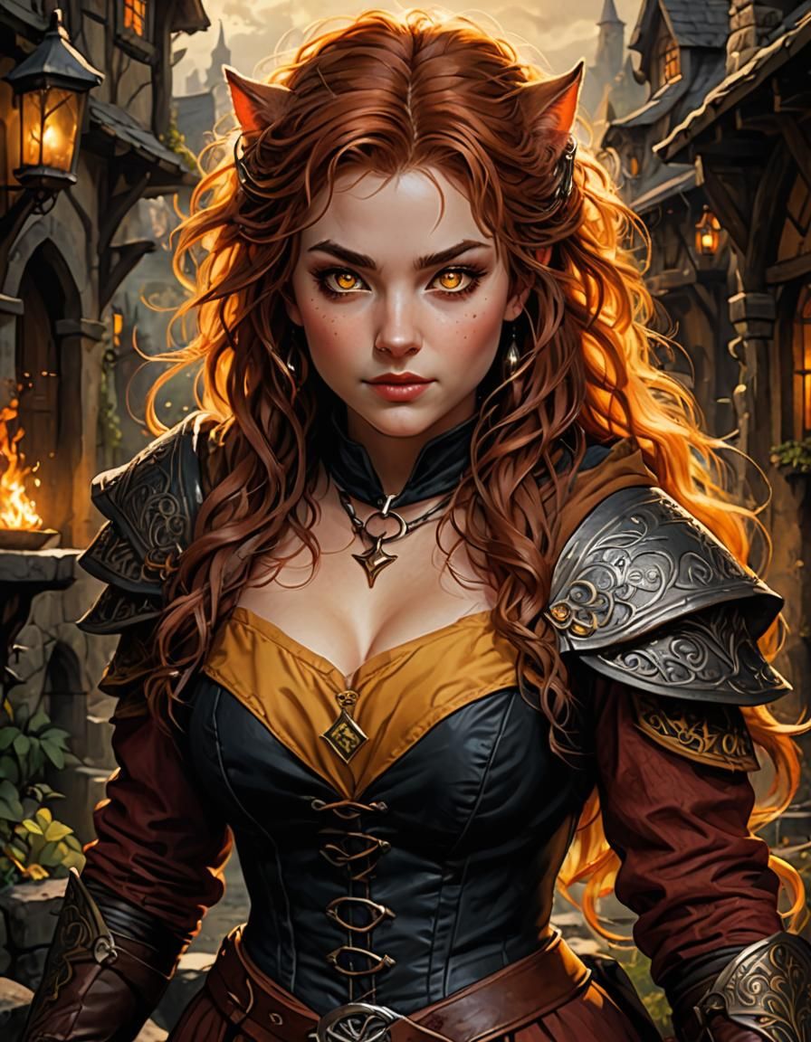 Halfling Mage Portrait in Ink and Colored Pencil Style