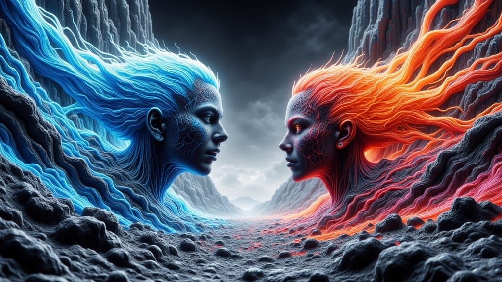 Anime Warriors Clash in Dramatic Black and White Splash Art