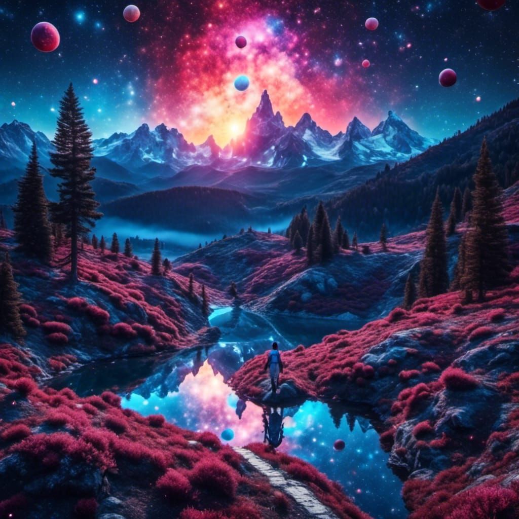 Cosmic Quantum Shift Illustration in Astral Style