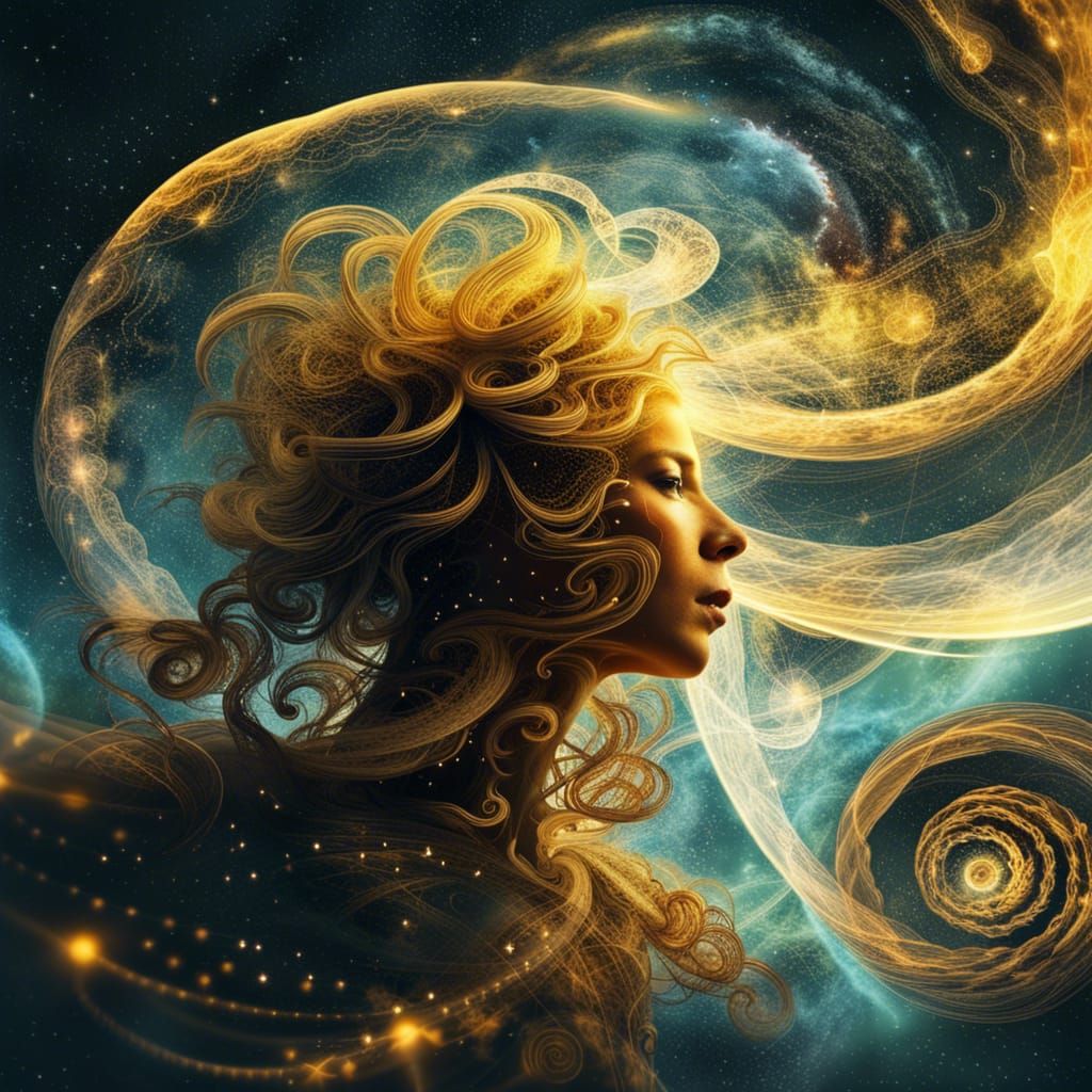 Space Stellar Vortices in Double Exposure Style