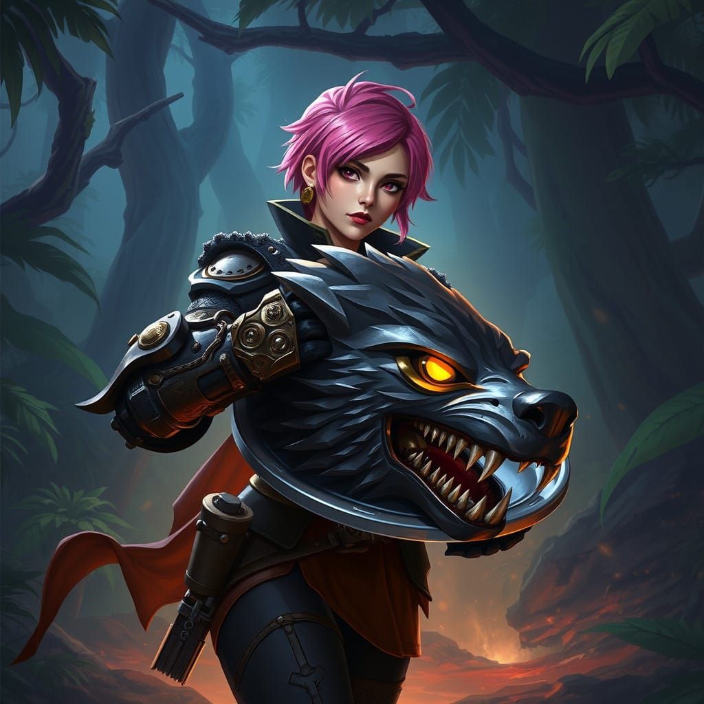 Epic Steampunk Battle Scene in Arcane Style