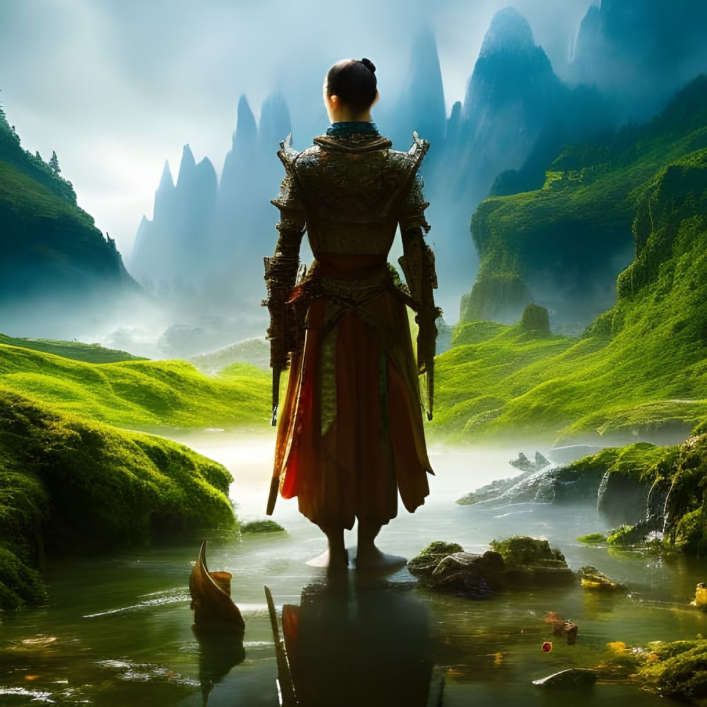 Fierce Otherworldly Woman: Hyperdetailed Photorealistic Port...