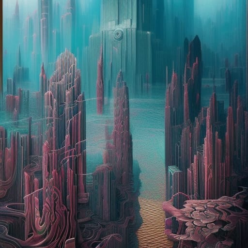 Fractal Reality Breach: Sci-Fi Horror Art