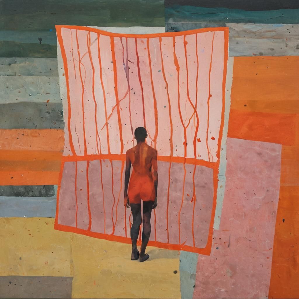 Abstract Figure Transcends Reality in Muted Landscapes