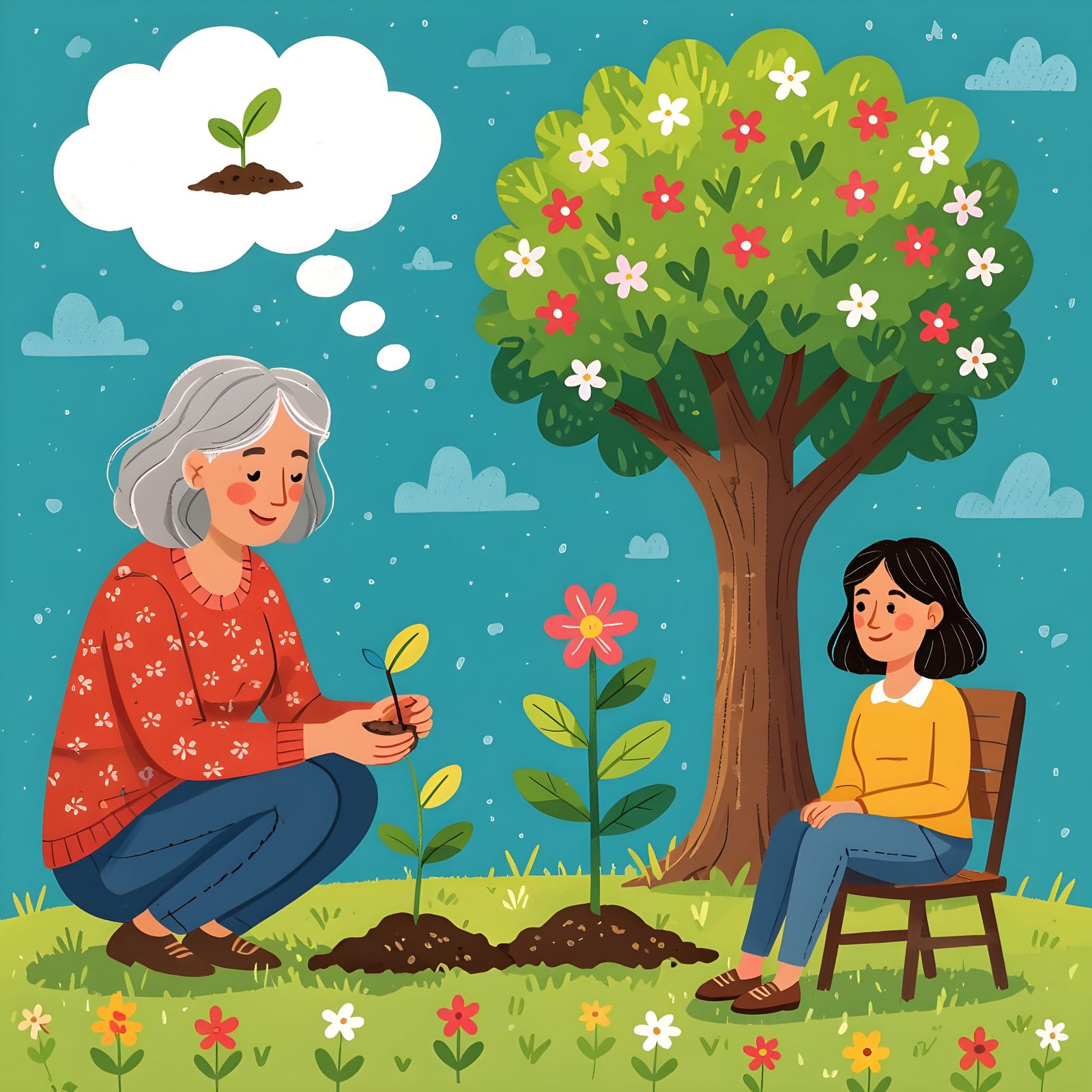 Woman's Thought Process: Seed to Tree Business Growth