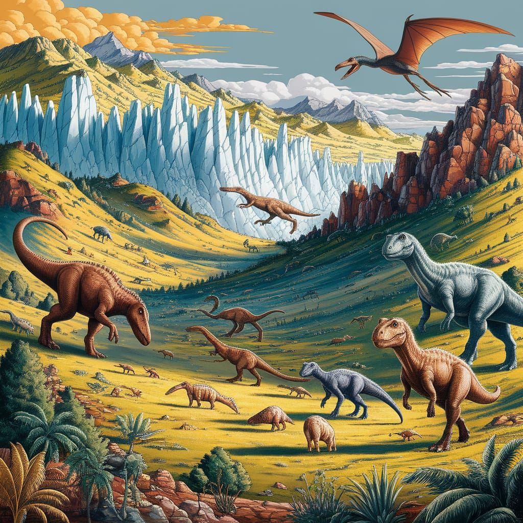Prehistoric Landscape in the Style of Modern Art