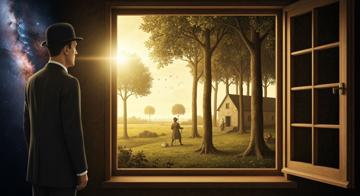 Man in Cosmos Views Surreal Belgian Forest