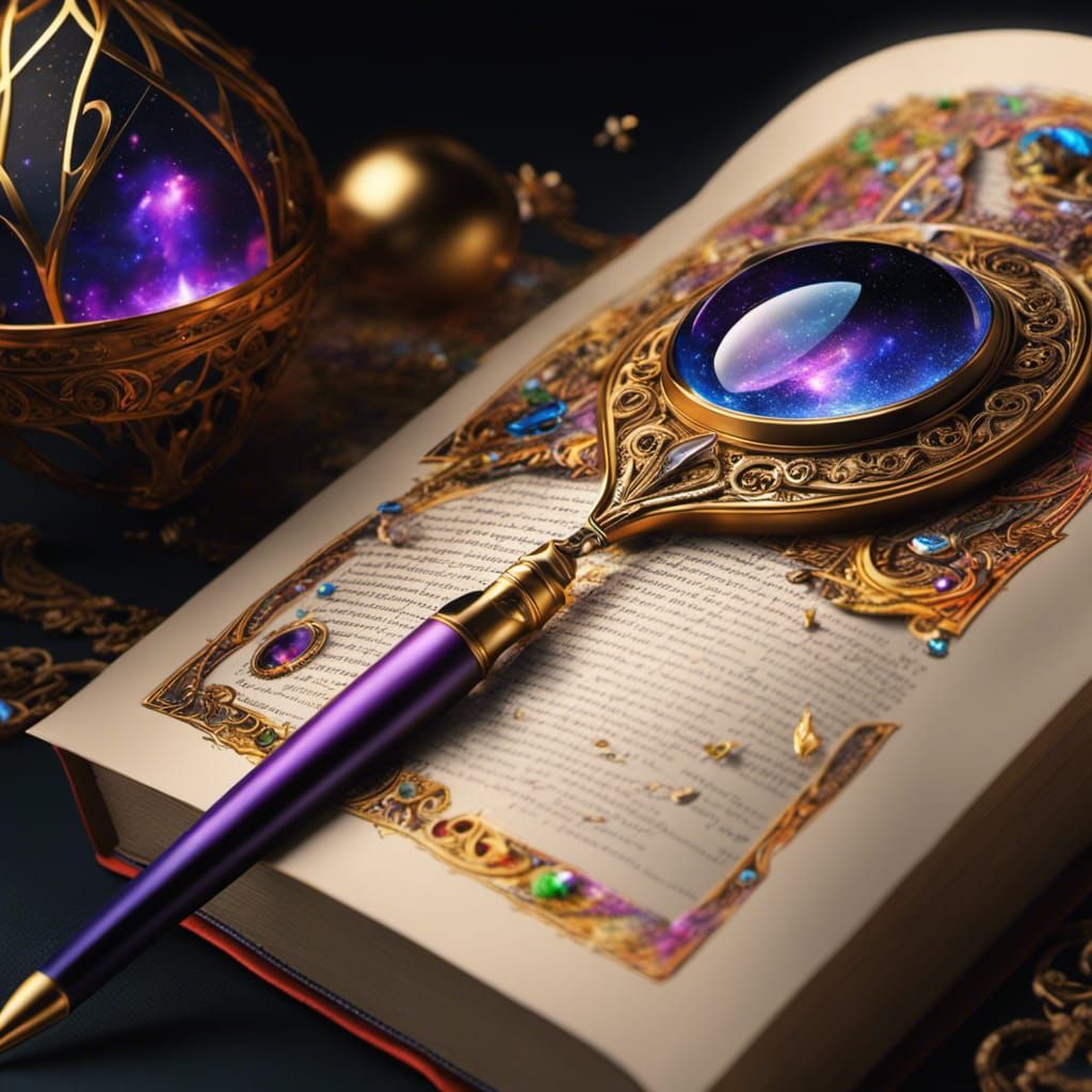 Fantasy Magic Book with World Portal