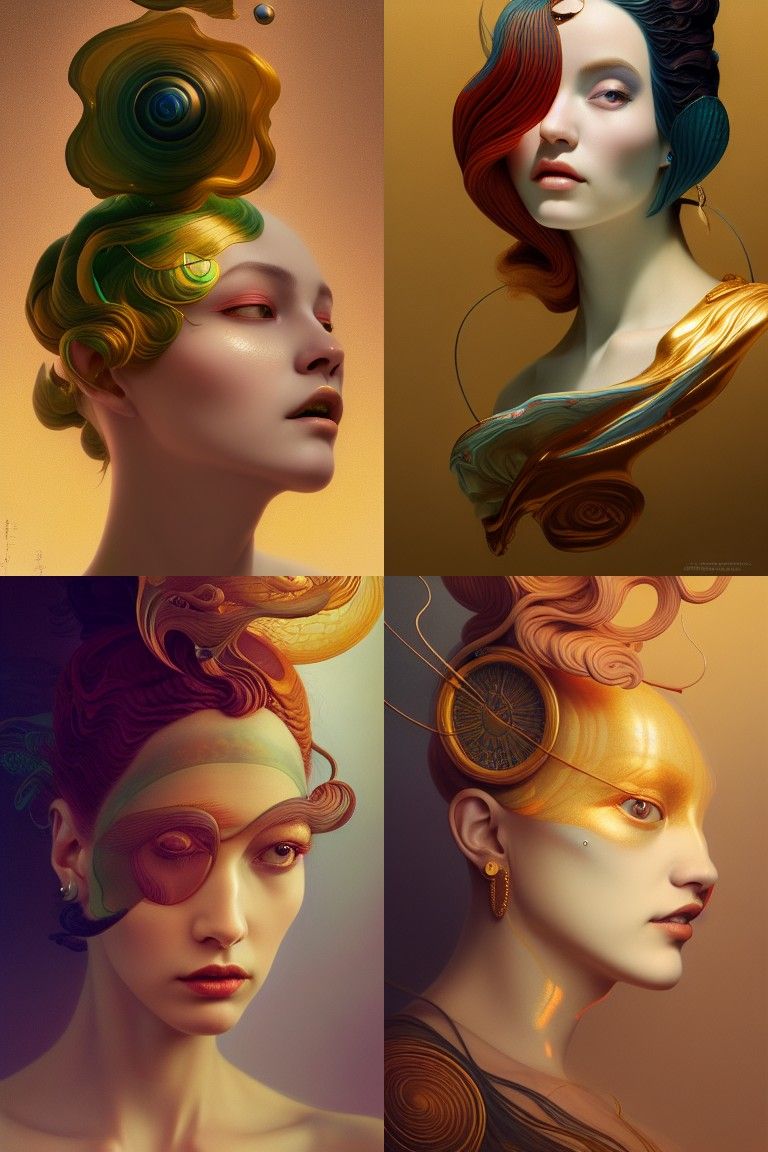 Elegant Portrait of a Woman in Acrylic Style