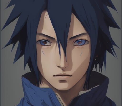 Sasuke Uchiha Portrait in Hyperdetailed Style