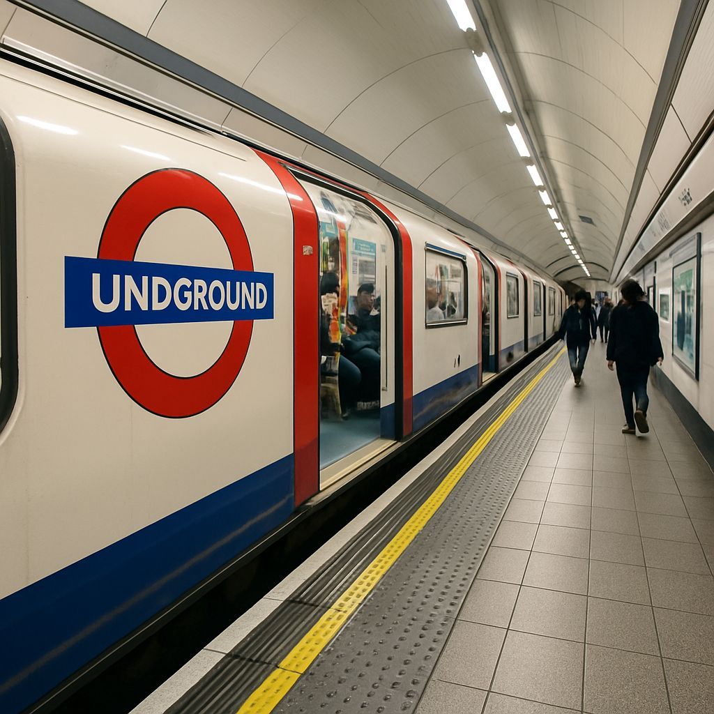 London Underground Platform with Open Train Doors