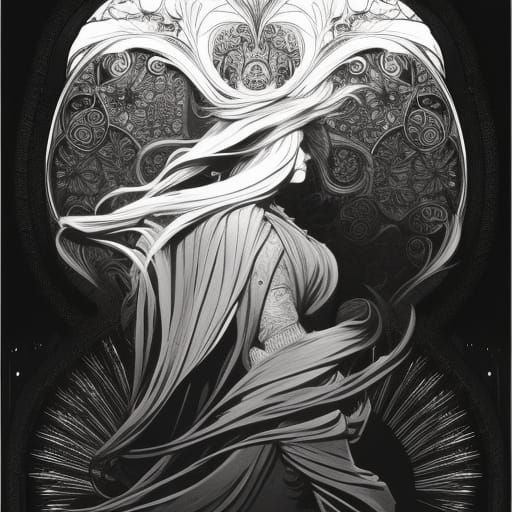 Dark Fantasy Coloring Page in Unreal Engine