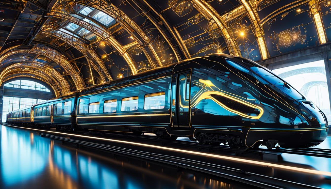 Ethereal Galactic Train in Black Metal and Neon