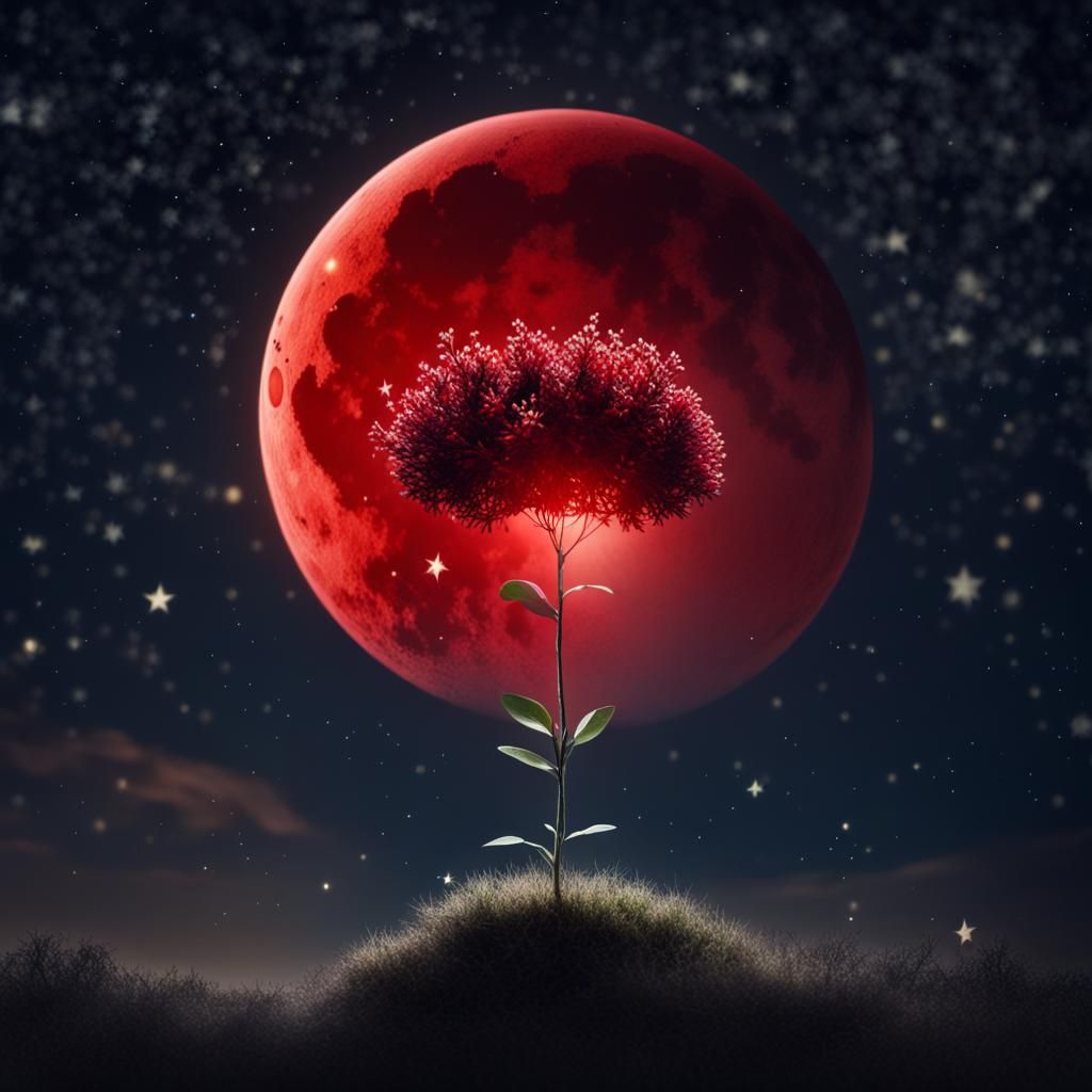 Flying Plant Soaring Through the Night Sky