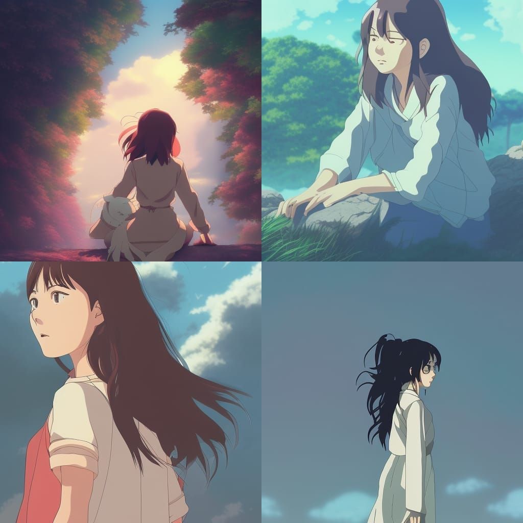 Anime Woman in Studio Ghibli Style