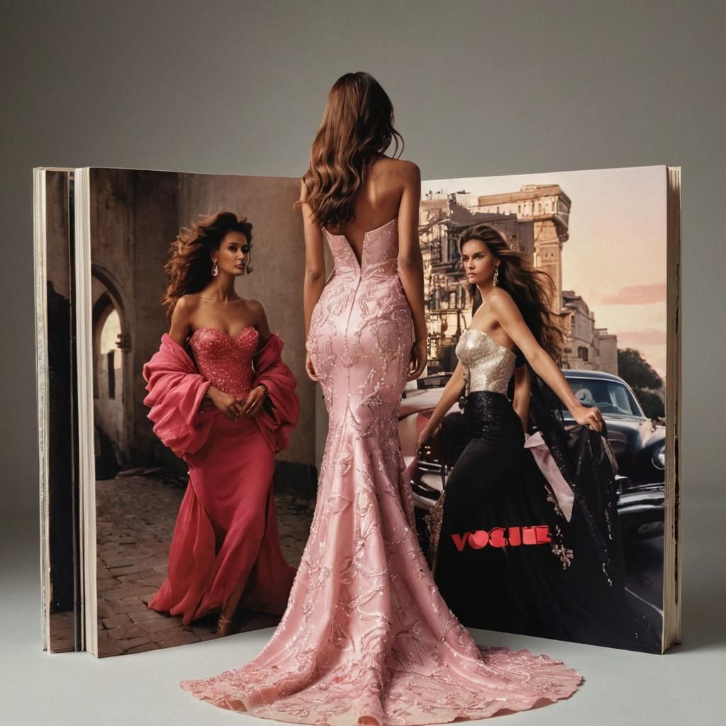 Supermodels Emerge in Pink Gowns: Vogue Cover