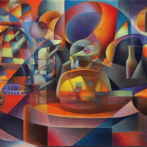 Surreal Mosaic in Caramel Punk Hyperrealism