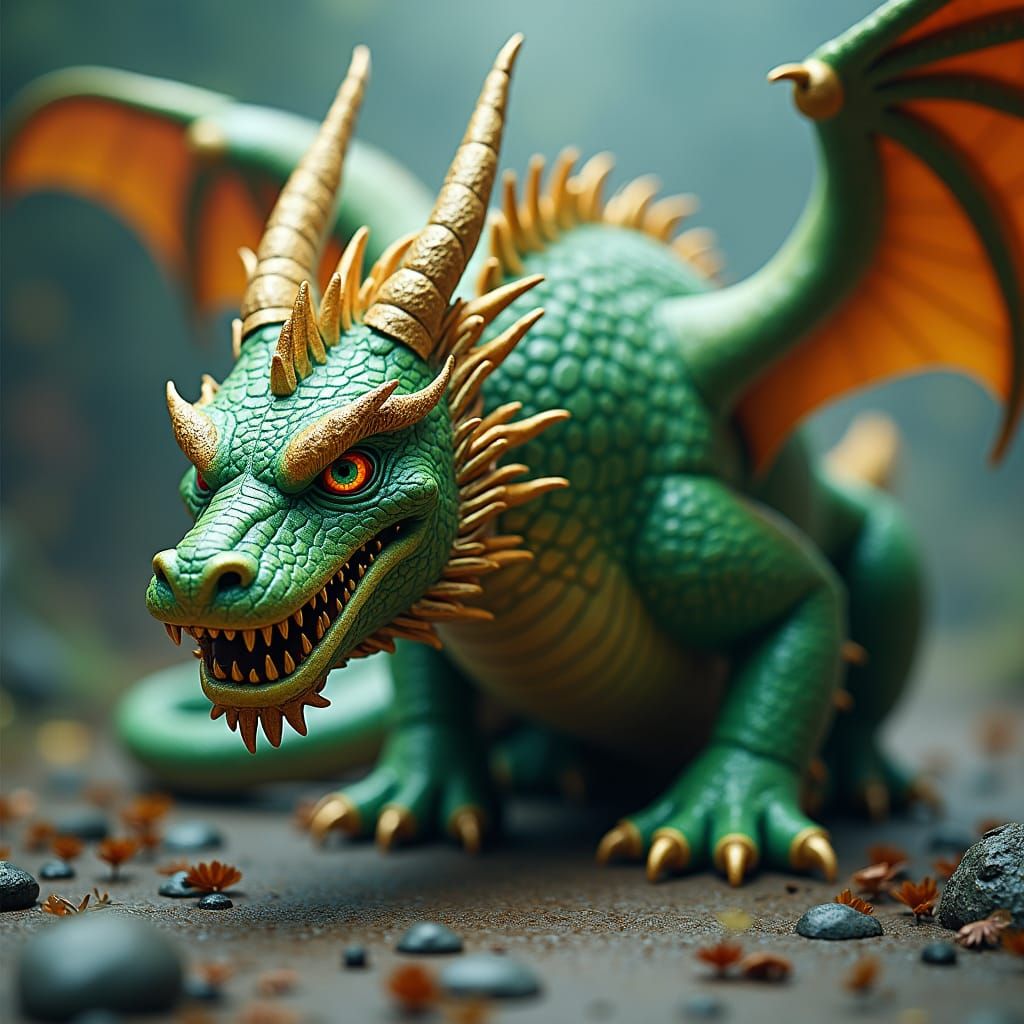 Iridescent Dragon in Dreamy Mystical Lighting