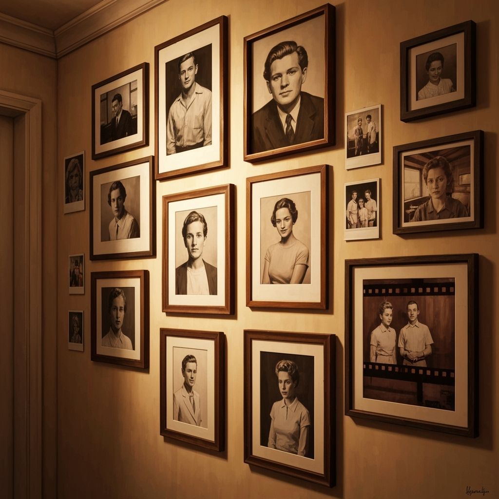 Hallway Wall with Eclectic Vintage Photographs