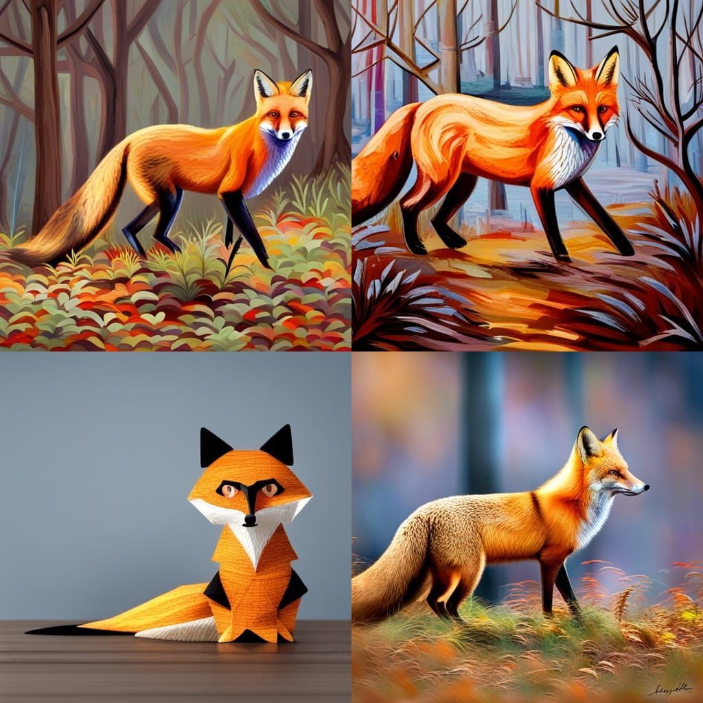 Red Fox Running Through Forest