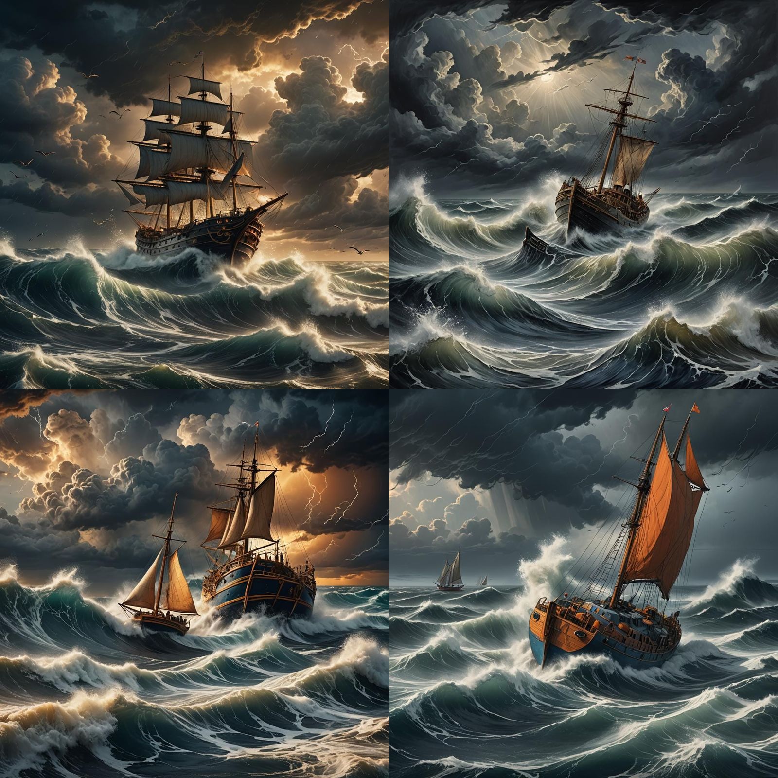 Stormy Seas: A Fantastical Boat Journey