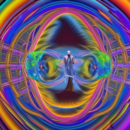 Psychedelic Galactic Space Art in Cosmic Illustration