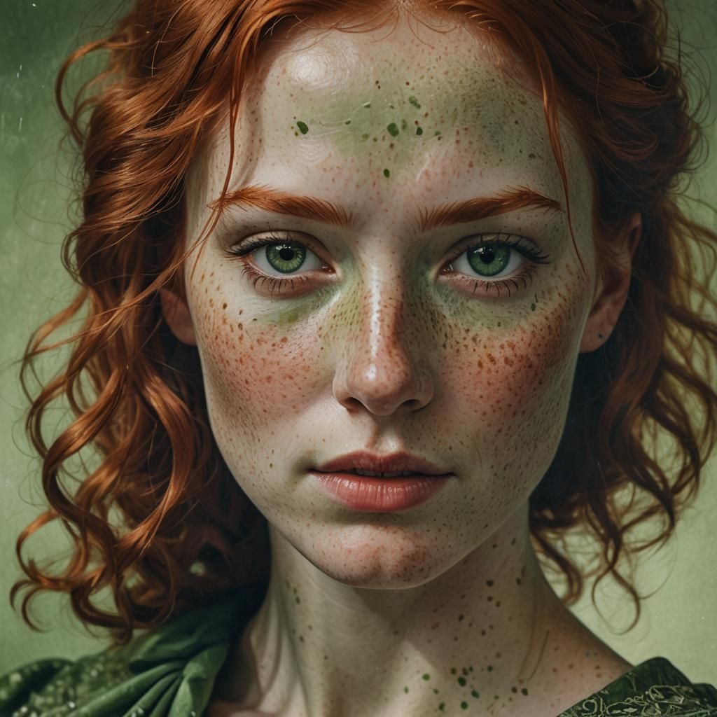 Red-Haired Woman Portrait in Dutch Master Style