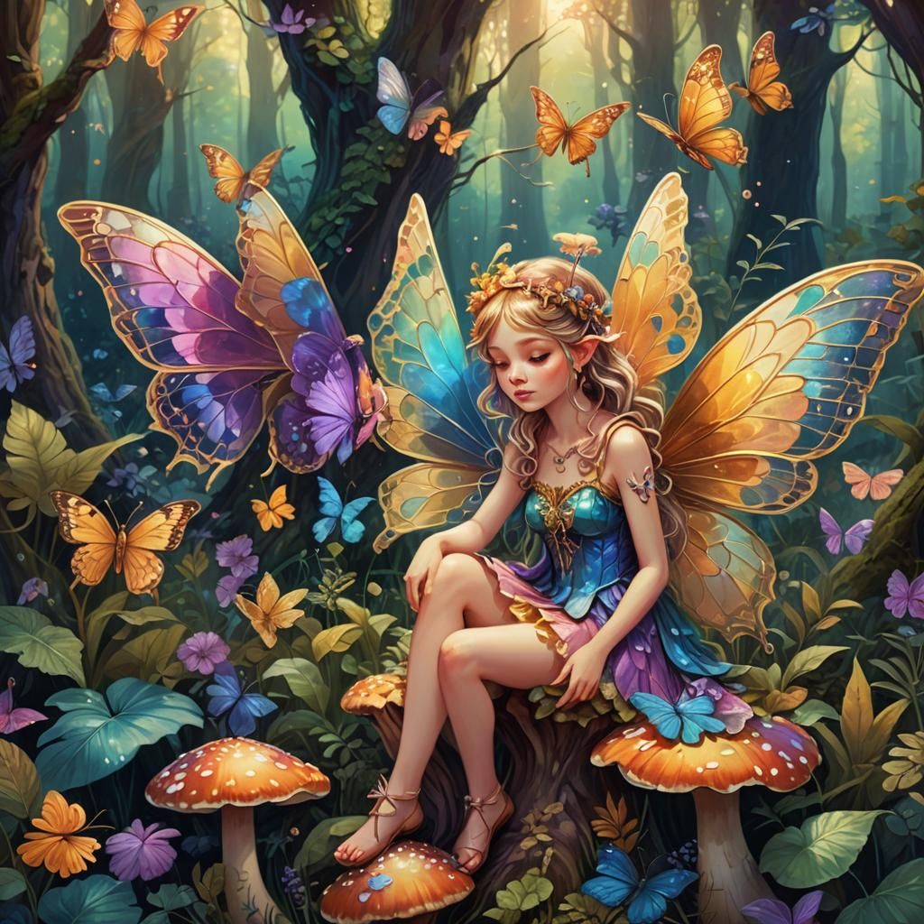 Enchanting Fairy Princess in Lush Forest
