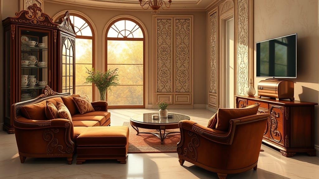 Luxurious Coffee Lounge in Art Nouveau Style