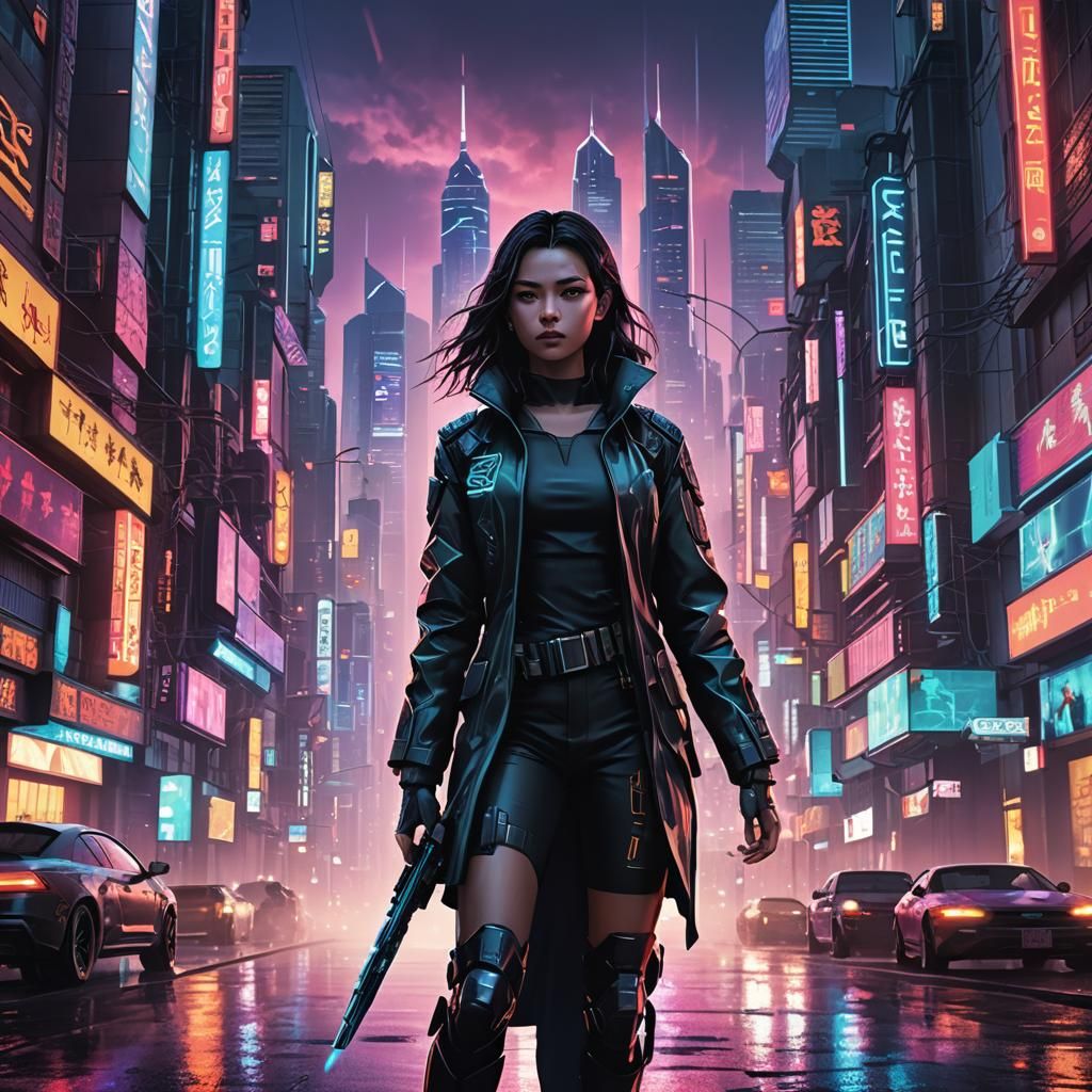 A high-octane movie poster for Rise of the Cyber Warriors," ...