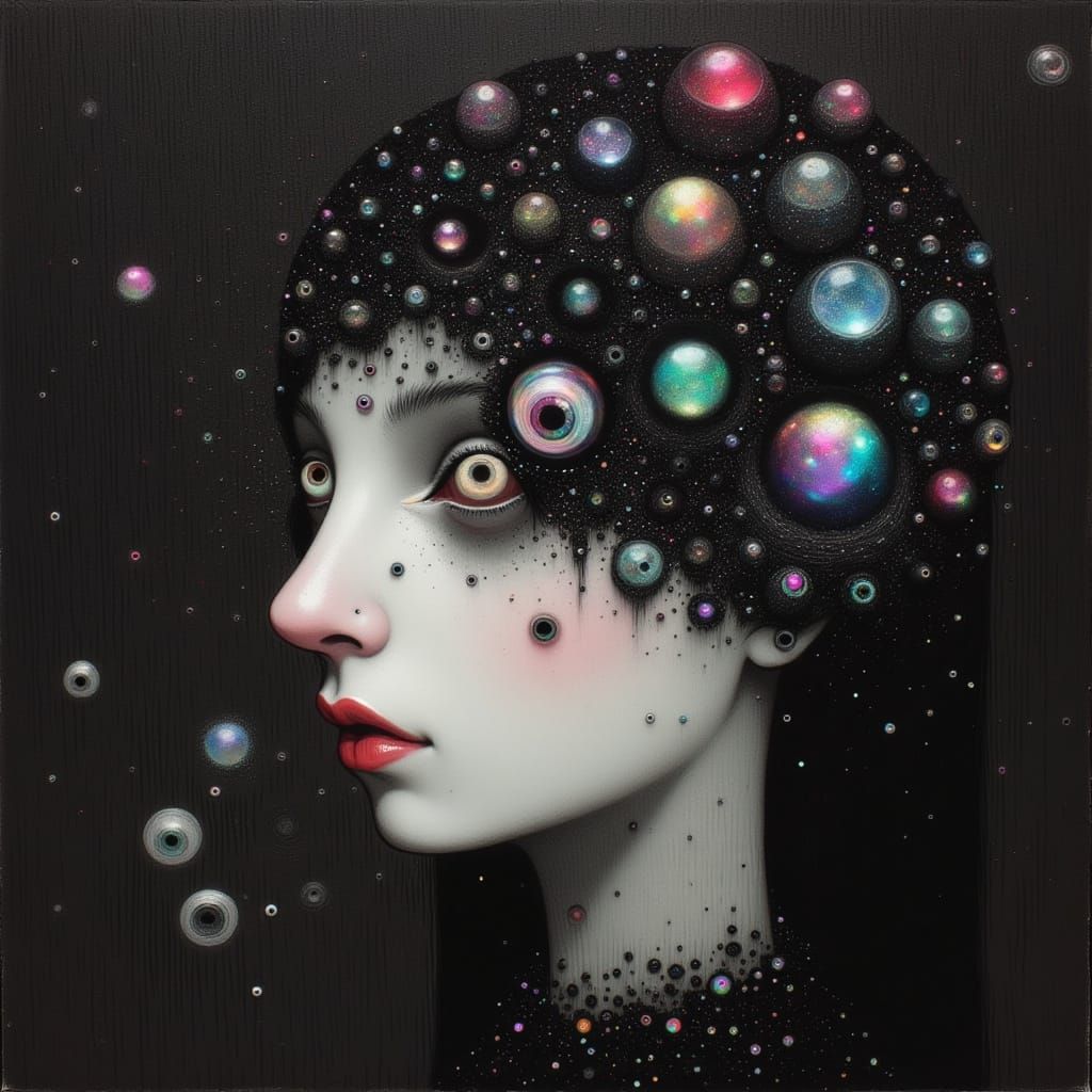 Mystical Being with Gemstone Eyes in Close-Up