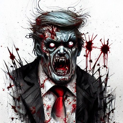 Sinister Zombie Portrait in Dark Style