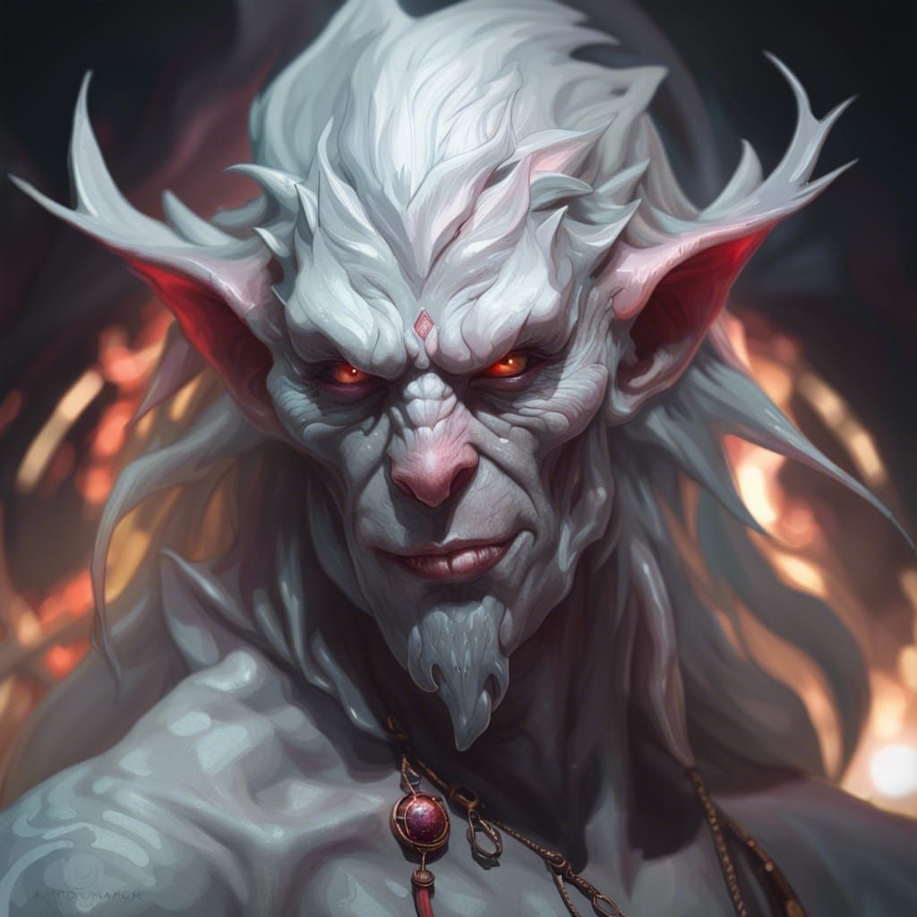 Demonic Goblin King Portrait in Digital Art Style