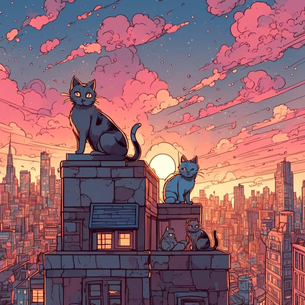 Cats on a Rooftop