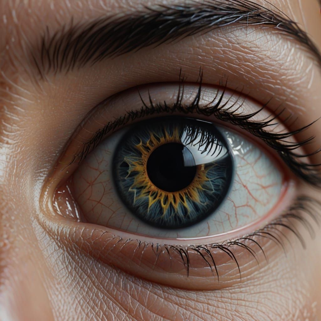 Ultra Realistic Macro Close-Up of Symmetrical Human Eyes