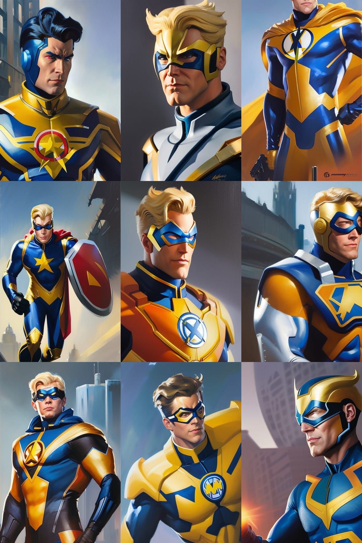 Booster Gold as Overwatch Character in Street Art Style