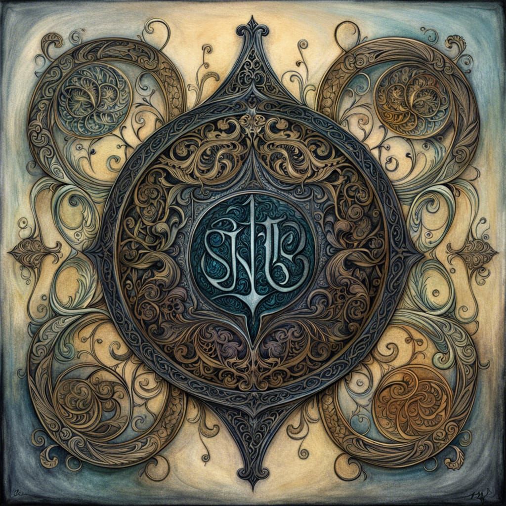 Detailed Sigil in Ink and Pastels