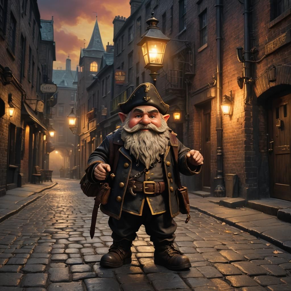Pirate Gnome in Victorian London, Pixar Style