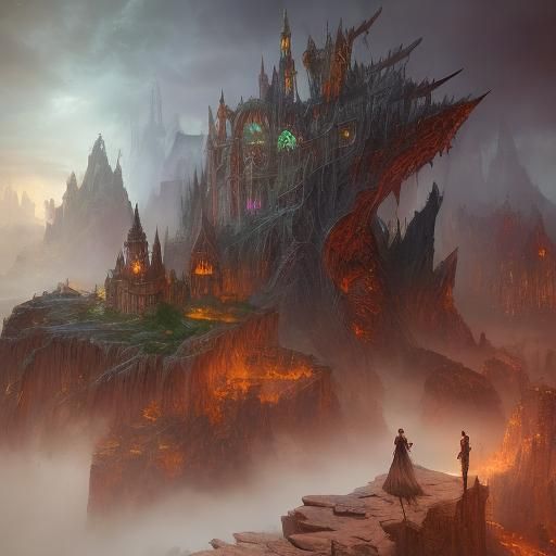 Romantic Couple in Detailed Fantasy Art