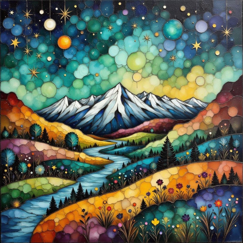 Starry night in the mountains