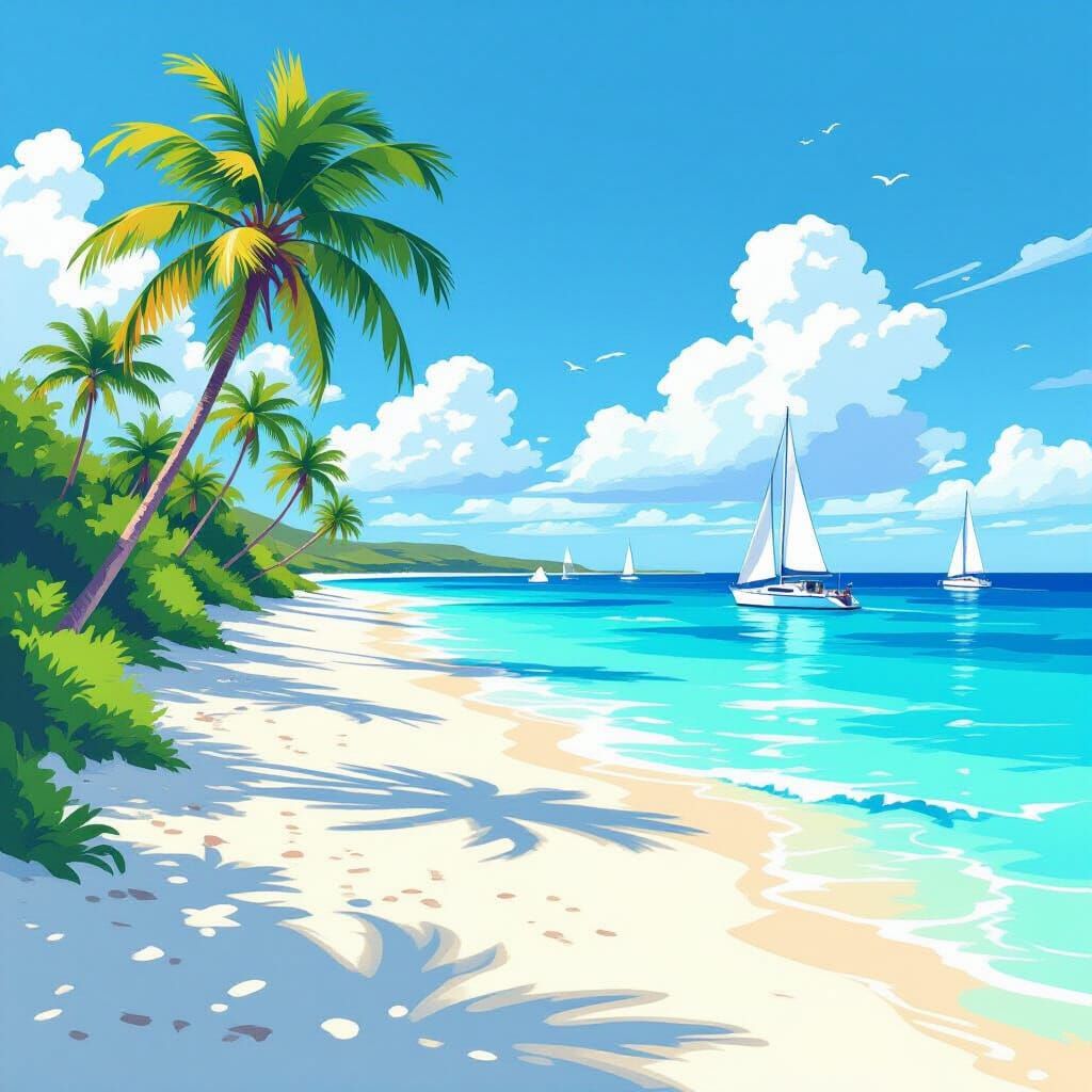 Anguilla's Turquoise Waters and Beaches: Dreamy Digital Art