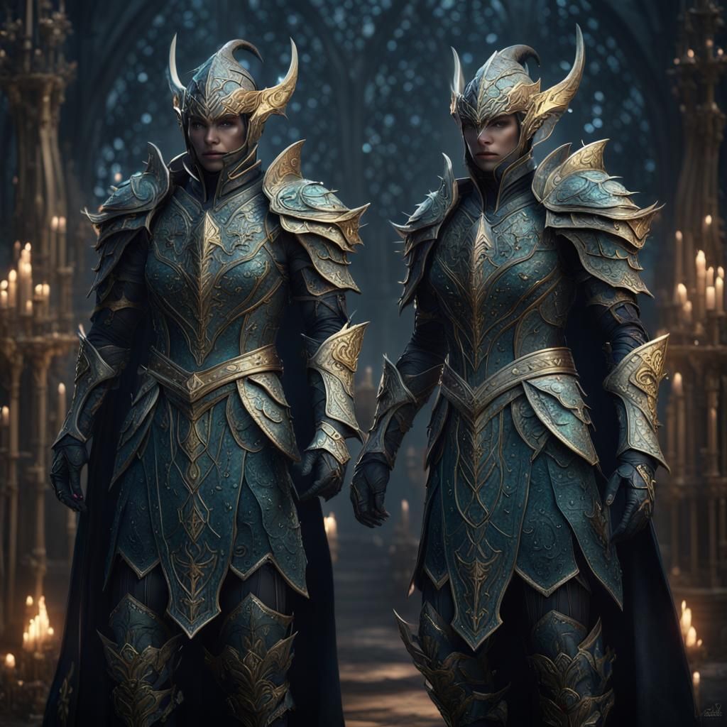 Magical Elven Armor in Dark Fantasy Style