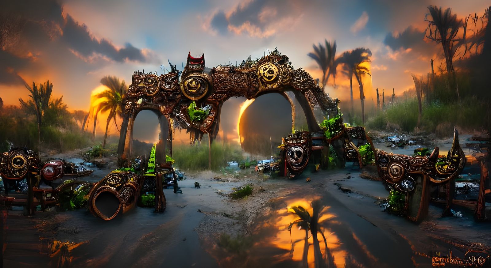 Steampunk Goblin Archway on Desert Oasis
