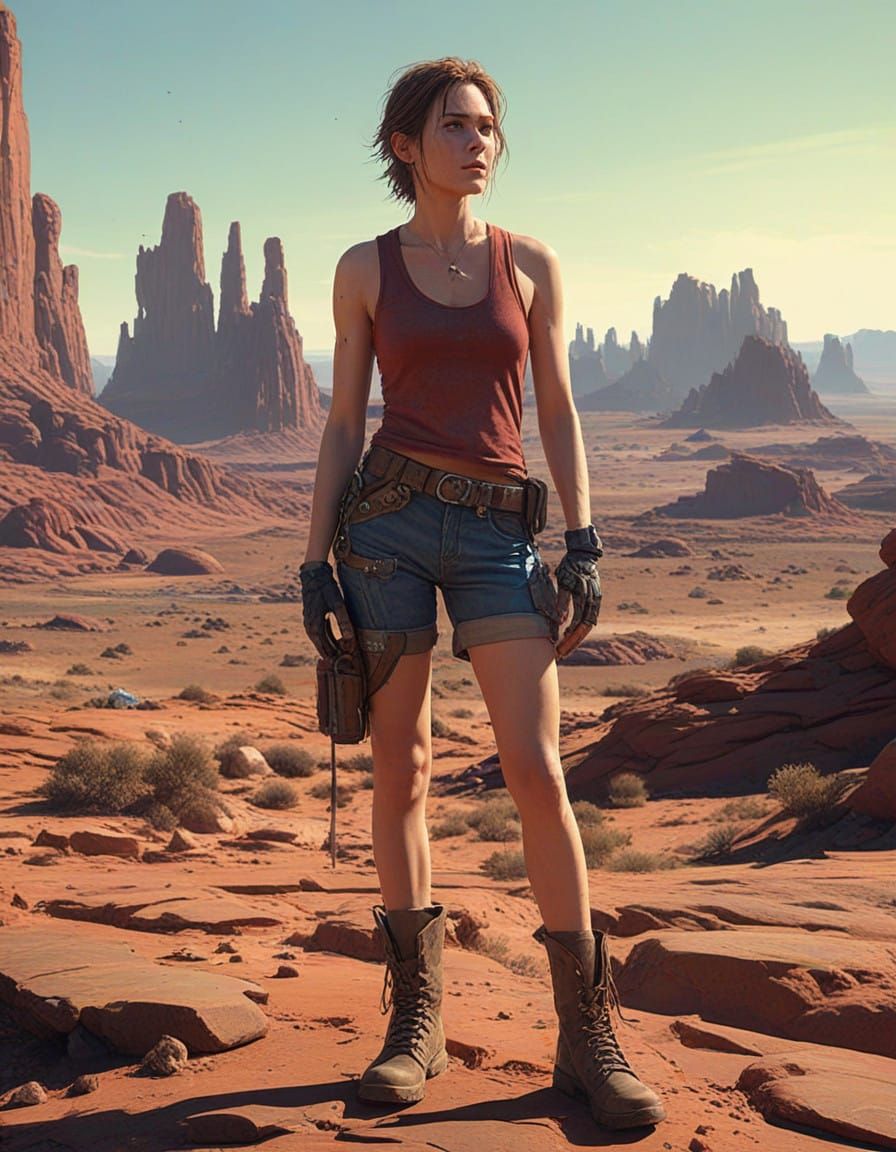 Hyper-Realistic Kay Vess on Crimson Red Planet