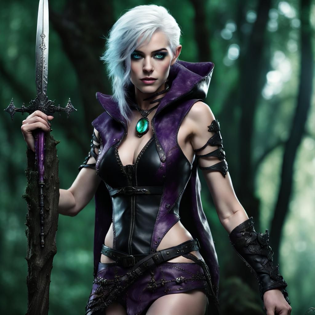 Changeling Rogue with Psychic Daggers: Digital Matte Paintin...