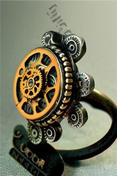 Steampunk Jewelry Ring, Matte Painting