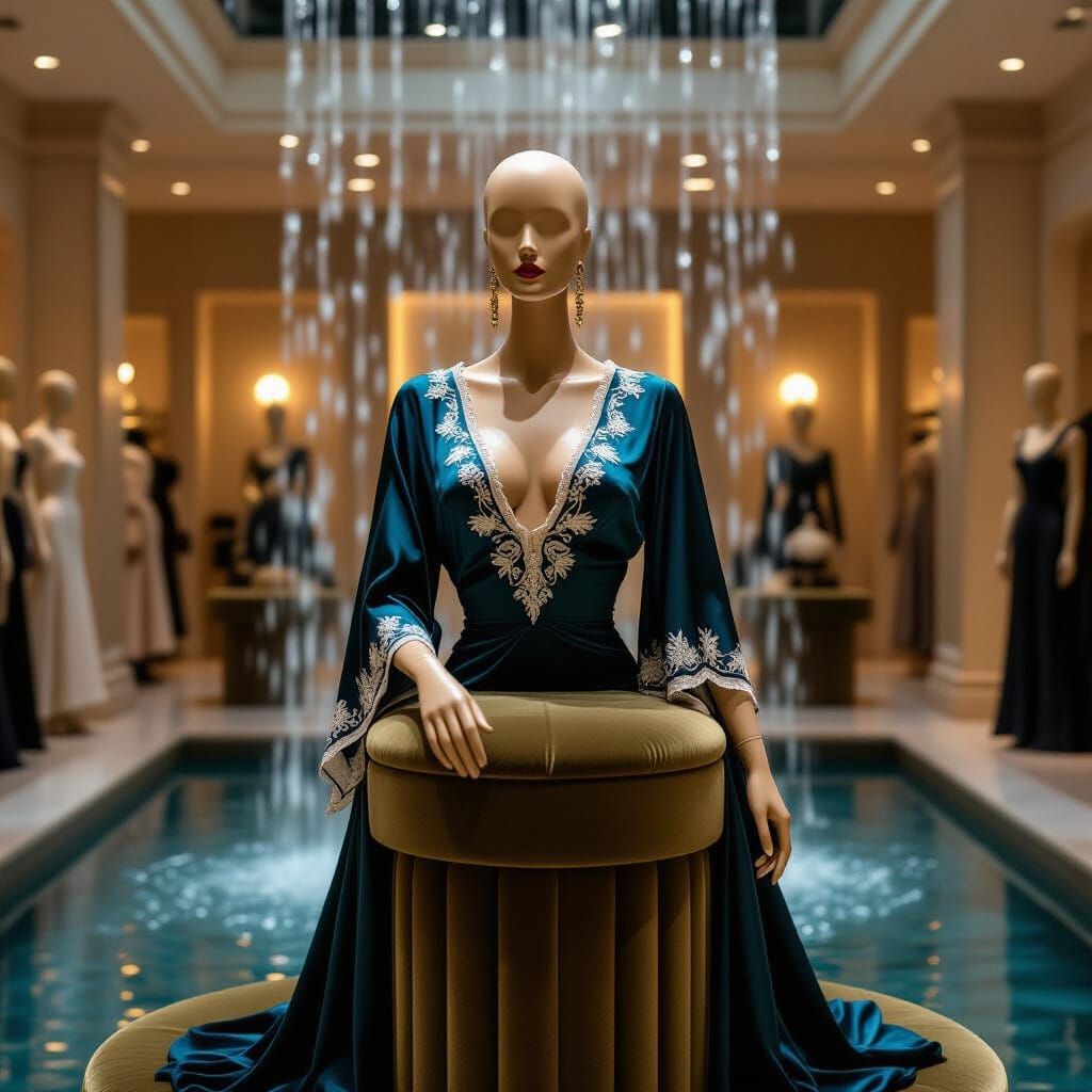 Elegant Mannequin Display in Art Nouveau Style