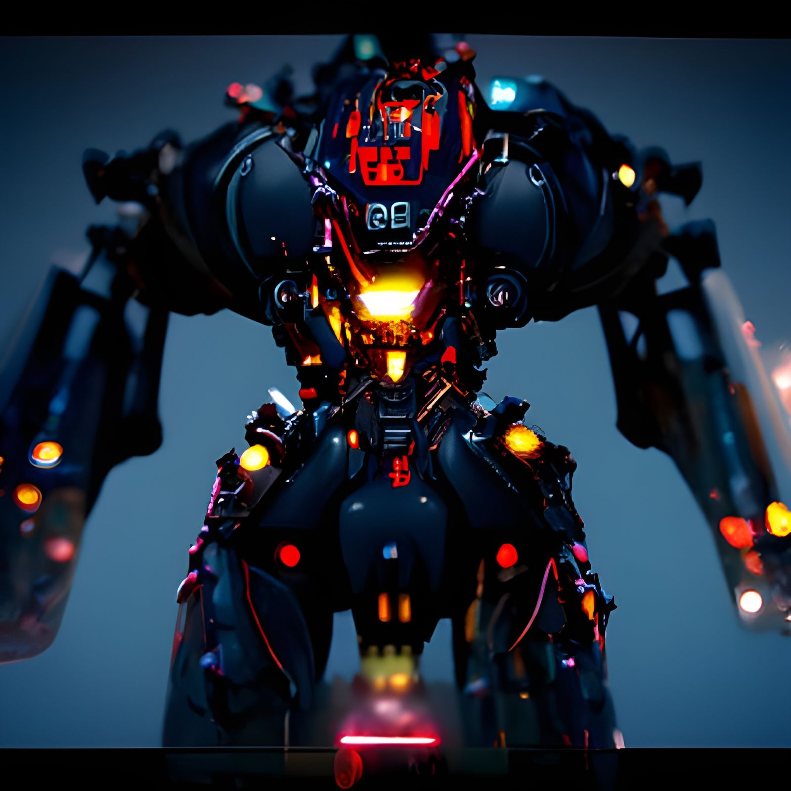 Cyberpunk Mecha Robot in Pacific Rim Style