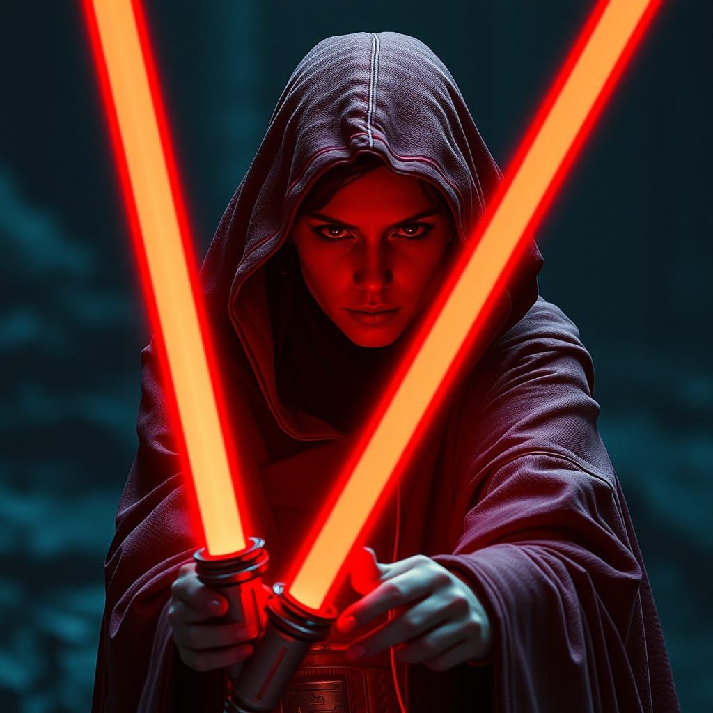 Scarlet Witch as a Sith Master in Cinematic Style