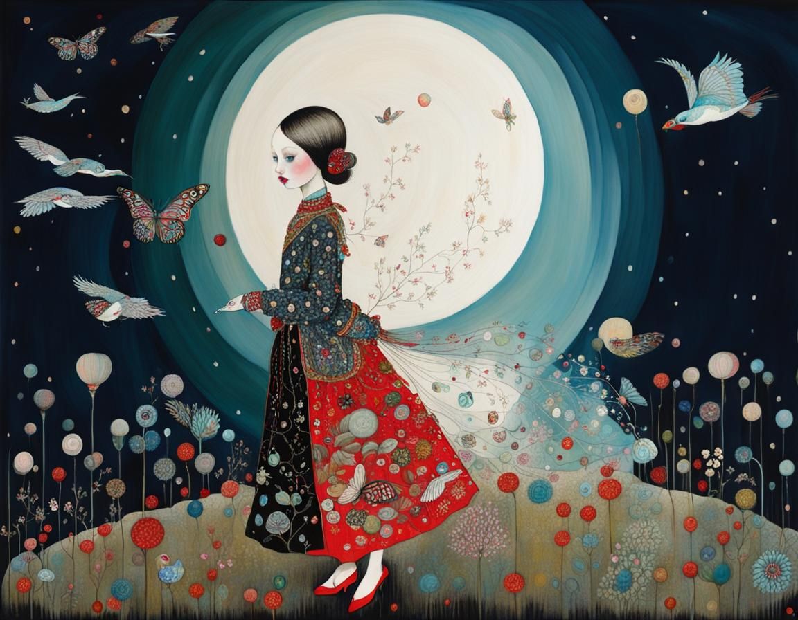 Surreal Portrait with Organic Forms